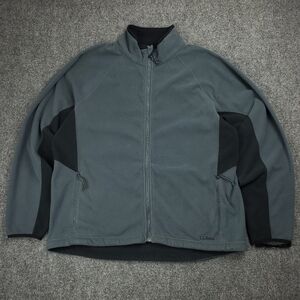 LL Bean Polartec Fleece Jacket Mens XL Zip Up Outdoor Gorpcore Gray Black